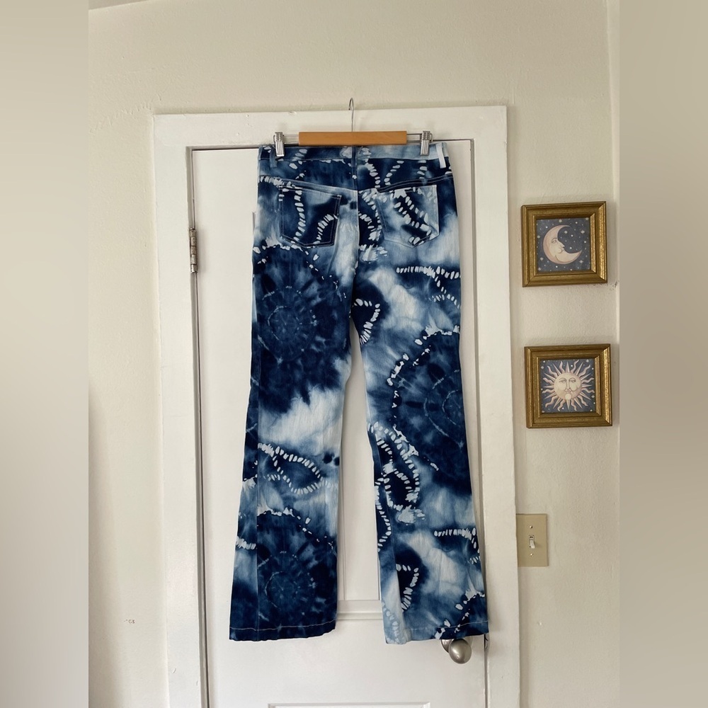 Georgiou Studio Blue Tie-Dye Flare Jeans - Picture 4 of 5